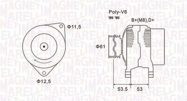 MAGNETI MARELLI kintamosios srovės generatorius 063731698010